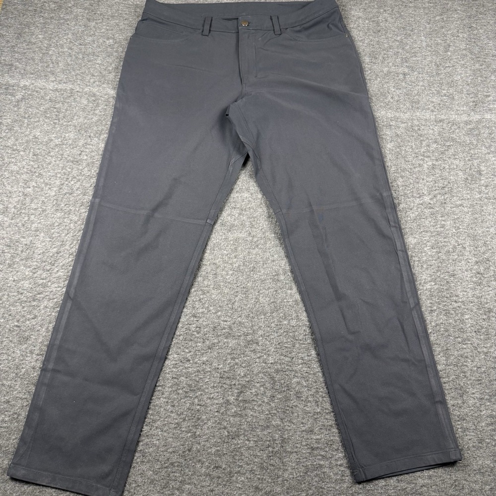 Lululemon ABC Pant Mens 34x31 Black Classic Warpstreme 5-Pocket Performance Golf